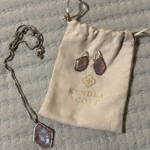 Kendra Scott Dichroic Glass Necklace with matching Earrings
